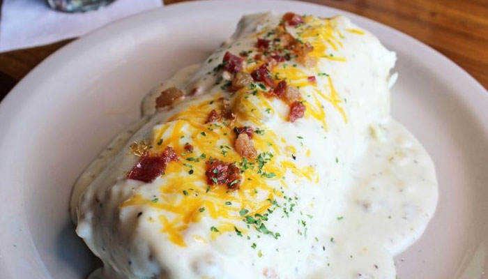 Stuffed breakfast burrito