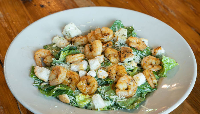 Cajun shrimp Caesar salad
