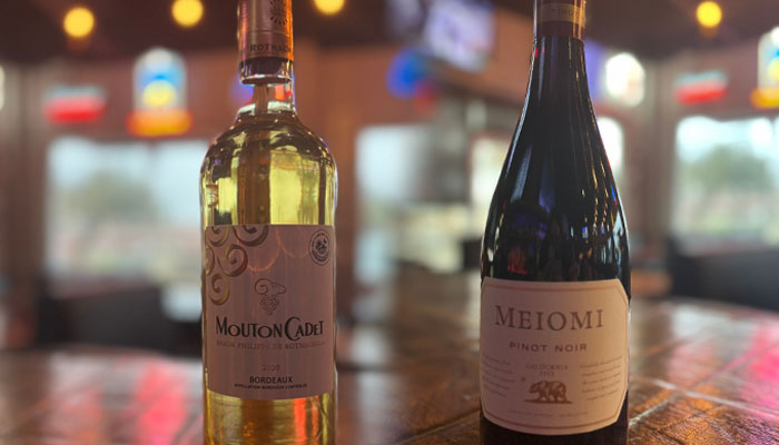 Wine glasses on the bar